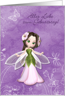 Flower Fairy Happy Birthday Alles Liebe zum Geburtstag German card