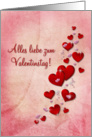 Hearts Valentine German card
