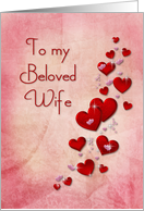 Valentine Hearts to my Wife card