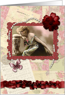 Vintage Collage Dreamy Woman card