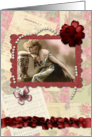 Vintage Collage Dreamy Woman card