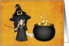 Halloween for Kids Cute Witch with Cauldron card