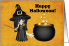 Cute Witch Happy Halloween card