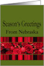 Nebraska - Season’s Greetings roses & winter berries card
