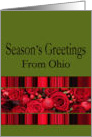 Ohio - Season’s Greetings roses & winter berries card