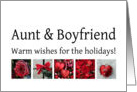 Aunt & Boyfriend - Red Collage warm holiday wishes card