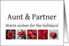 Aunt & Partner - Red Collage warm holiday wishes card