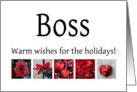 Boss - Red Collage warm holiday wishes card