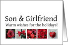 Son & Girlfriend - Red Collage warm holiday wishes card