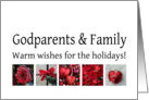 Godparents & Family - Red Collage warm holiday wishes card