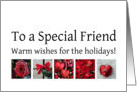 To a Special Friend - Red Collage warm holiday wishes card