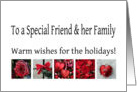 To a Special Friend & her Family - Red Collage warm holiday wishes card