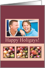 Photocard, Happy Holigays pastel decorated ornaments card