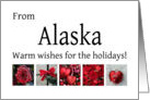 Alaska - Red Collage warm holiday wishes card