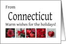 Connecticut - Red Collage warm holiday wishes card