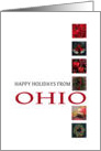Ohio Happy Holidays - Red christmas collage card