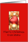 Idaho Merry Christmas - Gold/Red ornaments card