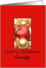 Merry Christmas Customize for Any Name - Gold/Red ornaments card