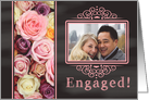 Engagement announcement - Chalkboard pastel roses - Custom Front card