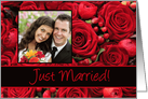 Just Married - Custom Front - Red roses card