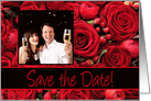 Save the Date - Custom Front - Red roses card