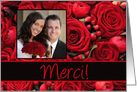 French Wedding thank you - Custom Front - Red roses card