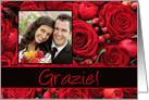 Italian Wedding thank you - Custom Front - Red roses card