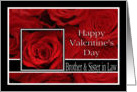 Brother & Sister in Law - Valentine’s Day Roses red, black and white card