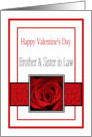 Brother & Sister in Law - Valentine’s Day Roses red, black and white card