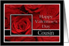 Cousin - Valentine’s Day Roses red, black and white card