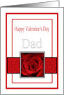 Dad - Valentine’s Day Roses red, black and white card