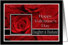 Daughter & Husband - Valentine’s Day Roses red, black and white card