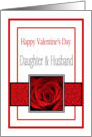 Daughter & Husband - Valentine’s Day Roses red, black and white card