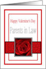 Parents in Law - Valentine’s Day Roses red, black and white card