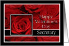 Secretary - Valentine’s Day Roses red, black and white card