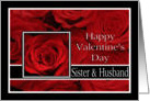 Sister & Husband - Valentine’s Day Roses red, black and white card