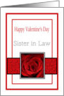 Sister in Law - Valentine’s Day Roses red, black and white card
