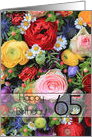 65th Happy Birthday Colorful Summer Bouquet card