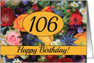 106th Happy Birthday Colorful Summer Bouquet card