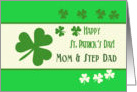 Mom & Step Dad Happy St. Patrick’s Day Irish luck clovers card