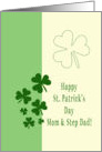Mom & Partner Happy St. Patrick’s Day Irish luck clovers card