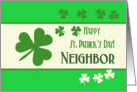 Neighbor Happy St. Patrick’s Day Irish luck clovers card