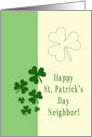 Neighbor Happy St. Patrick’s Day Irish luck clovers card