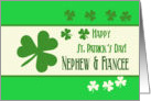 Nephew & Fiancee Happy St. Patrick’s Day Irish luck clovers card