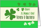 Nephew & Girlfriend Happy St. Patrick’s Day Irish luck clovers card