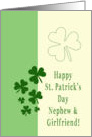 Nephew & Girlfriend Happy St. Patrick’s Day Irish luck clovers card