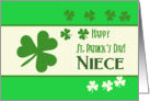 Niece Happy St. Patrick’s Day Irish luck clovers card