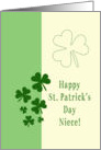 Niece Happy St. Patrick’s Day Irish luck clovers card