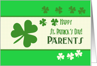 Parents Happy St. Patrick’s Day Irish luck clovers card