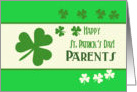 Parents Happy St. Patrick’s Day Irish luck clovers card